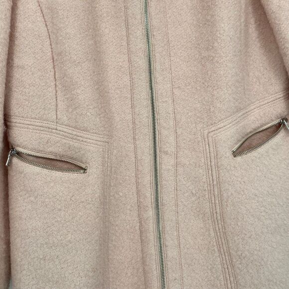 Jessica Simpson Tenth Anniversary Edition Wool Blend Zip Front Over Coat Pink XL - Picture 10 of 16